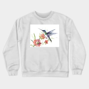 Hummingbird and Flowers Crewneck Sweatshirt